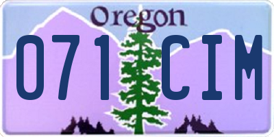 OR license plate 071CIM