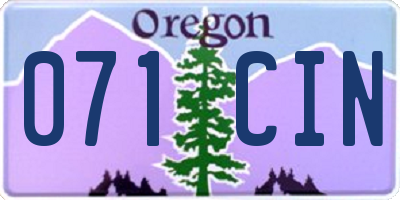 OR license plate 071CIN