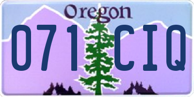 OR license plate 071CIQ