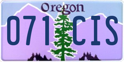OR license plate 071CIS