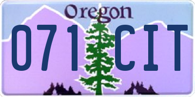 OR license plate 071CIT