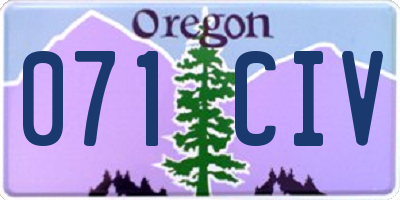 OR license plate 071CIV