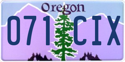OR license plate 071CIX