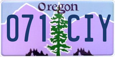OR license plate 071CIY