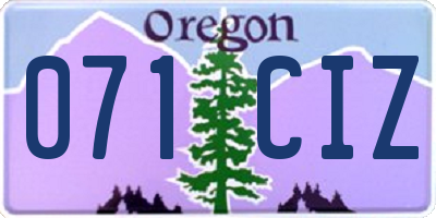 OR license plate 071CIZ