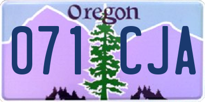 OR license plate 071CJA