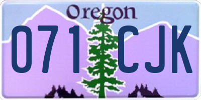 OR license plate 071CJK