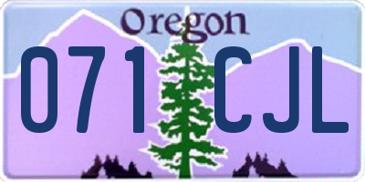 OR license plate 071CJL