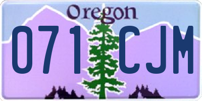OR license plate 071CJM