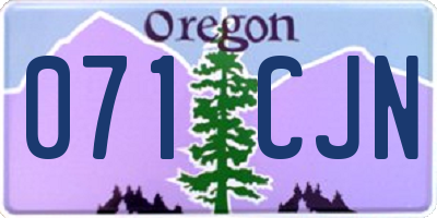 OR license plate 071CJN