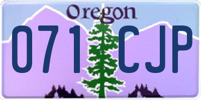 OR license plate 071CJP