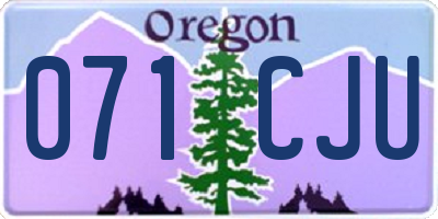 OR license plate 071CJU