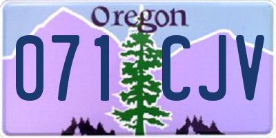 OR license plate 071CJV