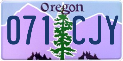 OR license plate 071CJY