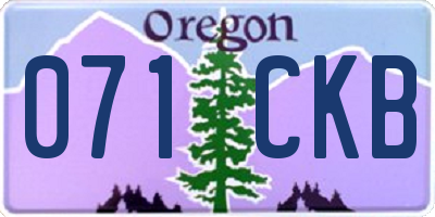 OR license plate 071CKB