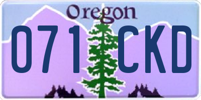 OR license plate 071CKD