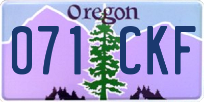 OR license plate 071CKF