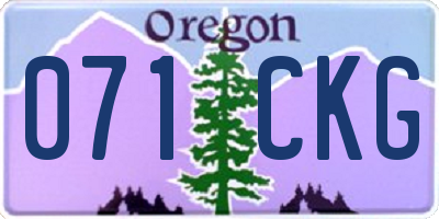 OR license plate 071CKG