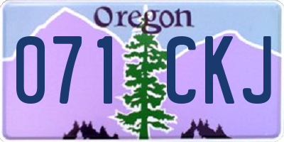 OR license plate 071CKJ