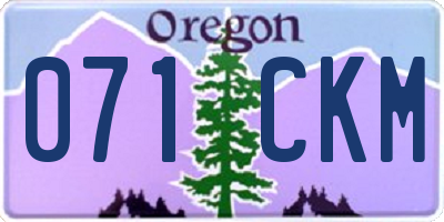 OR license plate 071CKM