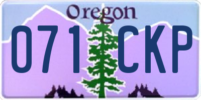 OR license plate 071CKP