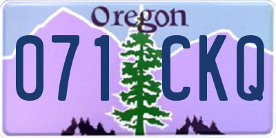 OR license plate 071CKQ