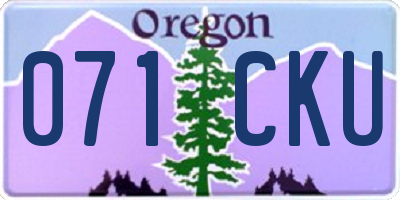 OR license plate 071CKU