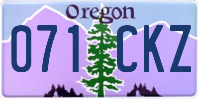 OR license plate 071CKZ