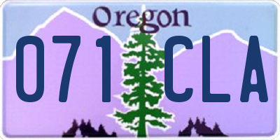 OR license plate 071CLA