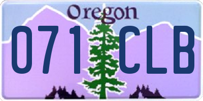OR license plate 071CLB