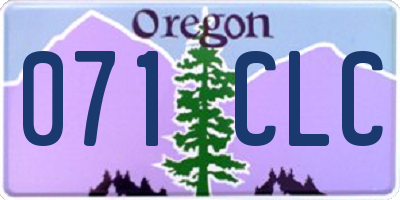 OR license plate 071CLC