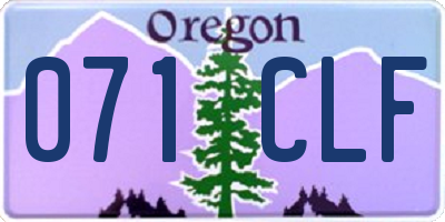 OR license plate 071CLF