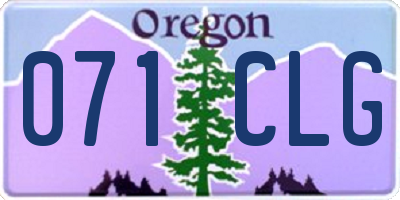 OR license plate 071CLG