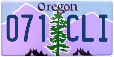 OR license plate 071CLI