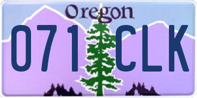 OR license plate 071CLK