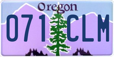 OR license plate 071CLM
