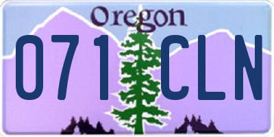OR license plate 071CLN