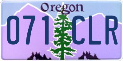 OR license plate 071CLR