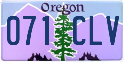 OR license plate 071CLV