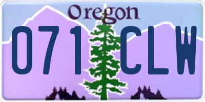 OR license plate 071CLW