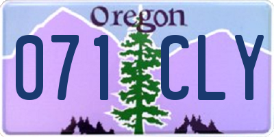 OR license plate 071CLY