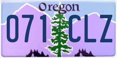 OR license plate 071CLZ