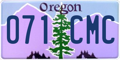 OR license plate 071CMC