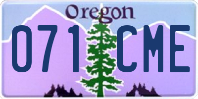 OR license plate 071CME