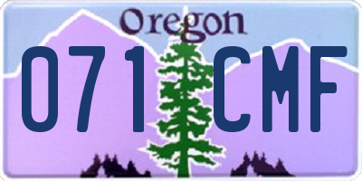 OR license plate 071CMF