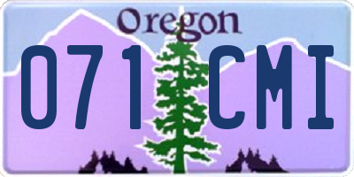 OR license plate 071CMI