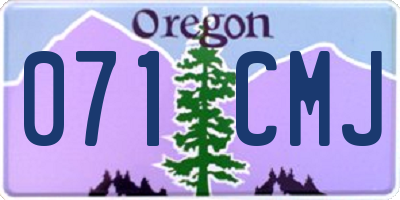 OR license plate 071CMJ