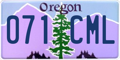 OR license plate 071CML