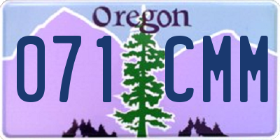 OR license plate 071CMM