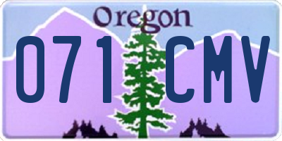 OR license plate 071CMV